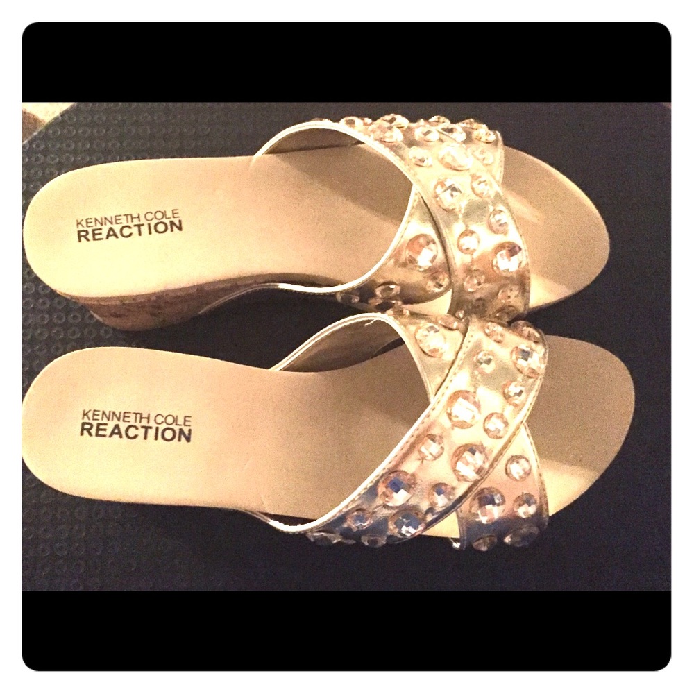 Kenneth Cole REACTION Jeweled Wedges Size 9M